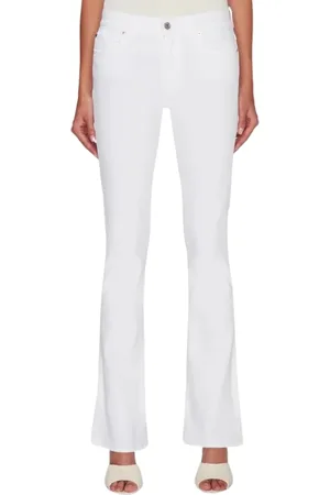 7 for all Mankind Femme, Pantalons, Blanc, Taille: W28 Pantalon Droit