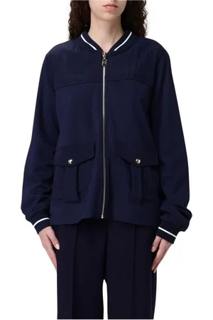 Liu Jo Femme, Vestes, Noir, Taille: 38 FR SweaT-shirt Noir Col Côtelé Élégant