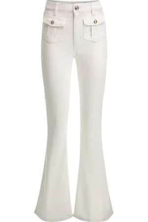 Guess Femme, Pantalons, Blanc, Taille: W30 Pantalon large élégant