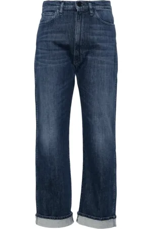 3x1 Femme, Jeans, Bleu, Taille: W27 Indigo Cropped Denim Jeans