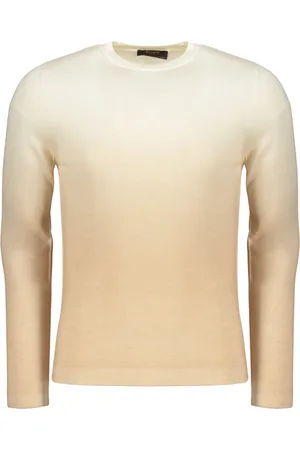 MOORER Homme, Pulls, , Taille: M T-shirt en mélange de laine côtelée avec effet délavé