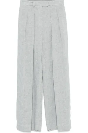 Brunello Cucinelli Femme, Pantalons, Gris, Taille: 40 FR Pantalon Bleu Glace en Fil Métallique