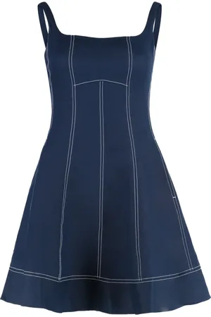 Tommy Hilfiger Femme, Robes, Bleu, Taille: 38 FR Sofia Richie Robe en lin avec coutures visibles