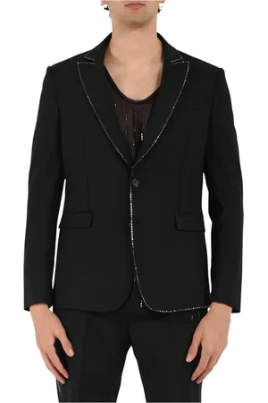 Patrizia Pepe Homme, Vestes, Noir, Taille: XL Veste à bouton unique avec applications