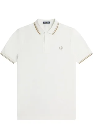 Fred Perry Homme, Tops, Blanc, Taille: M Polo à manches courtes Twin Tipped