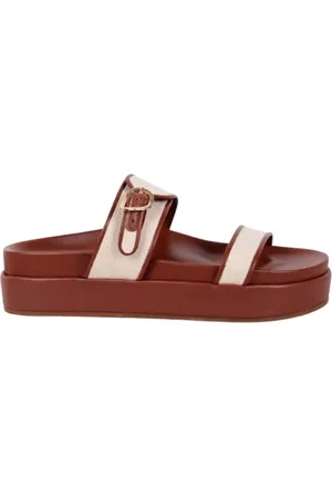 Ancient Greek Sandals Femme, Chaussures, Brun, Taille: 36 EU Sandale Plateforme en Toile avec Boucle en Forme d