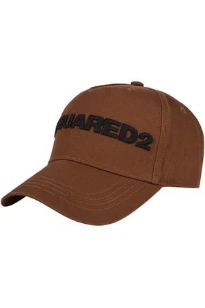 Dsquared2 Unisex, Accessoires, Brun, Taille: ONE Size Casquette marron avec broderie noire