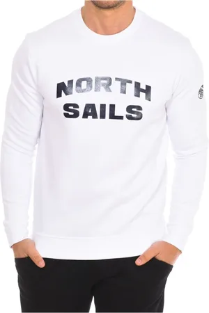 North Sails Homme, Sweatshirts et sweats à capuche, Blanc, Taille: M Pull à col rond côtelé