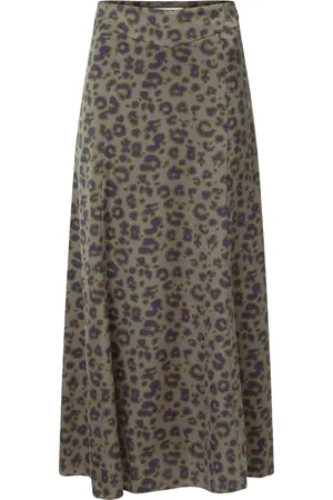 Bash Femme, Jupes, Brun, Taille: 40 FR Jupe Évasée Imprimé Léopard