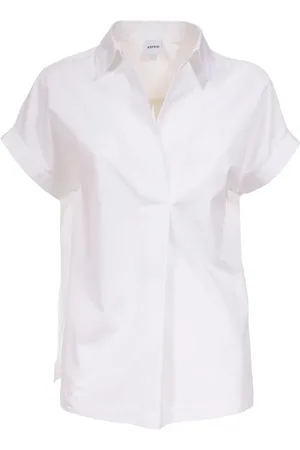 Aspesi Femme, Blouses et Chemises, Blanc, Taille: 34 FR Chemise en Coton Col en V