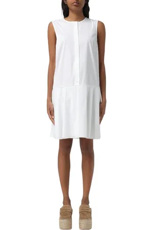 THEORY Femme, Robes, Blanc, Taille: 40 FR Robe Blanche Sans Manches
