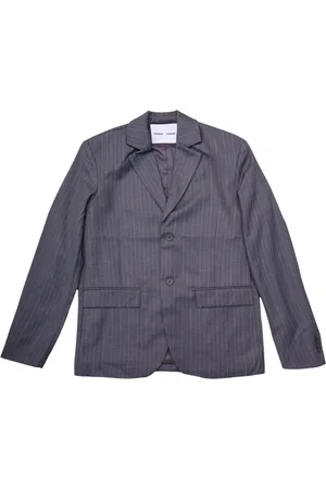 Samsøe Samsøe Homme, Vestes, Gris, Taille: XL Blazer Gris à Rayures