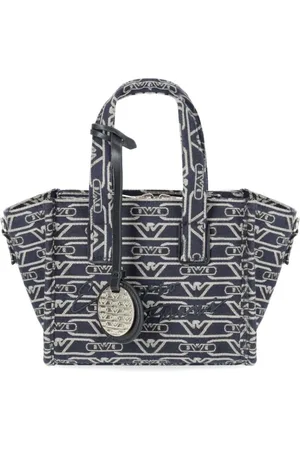 Emporio Armani Femme, Sacs, Bleu, Taille: ONE Size Sac Mini Monogramme Bleu Écru
