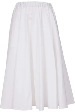 Aspesi Femme, Jupes, Blanc, Taille: 36 FR Jupe évasée en coton avec taille élastique