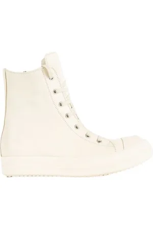Rick Owens Femme, Chaussures, Blanc, Taille: 37 EU Baskets montantes en ton lait avec semelle à dents de requin