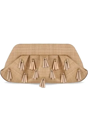 THEMOIRÈ Femme, Sacs, , Taille: ONE Size Sac pochette à franges effet rafia