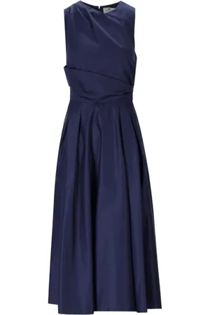 Elisabetta Franchi Femme, Robes, Bleu, Taille: 42 FR Robe Midi Bleu Outremer avec Drapé