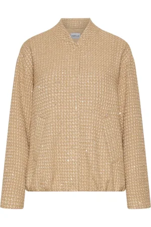 MARELLA Femme, Pulls, , Taille: 40 FR Bomber Marron avec Lurex et Paillettes