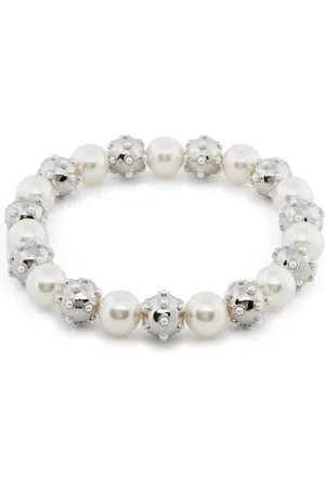 Marc Jacobs Femme, Accessoires, Gris, Taille: ONE Size Collier Déclaration Point Perle Argent/Blanc