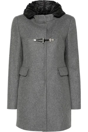 FAY Femme, Manteaux, Gris, Taille: 38 FR Toggle Coat Nylon Front B600