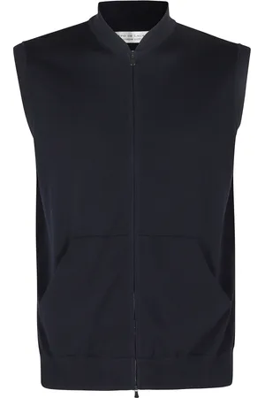FILIPPO DE LAURENTIIS Homme, Vestes, Bleu, Taille: M Gilet Bomber sans Manches en Coton à Fermeture Éclair