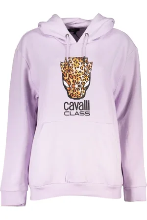 Roberto Cavalli Femme, Sweatshirts et sweats à capuche, Violet, Taille: 46 FR Sweat à capuche violet avec logo
