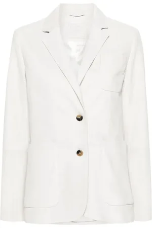 1972 DESA Femme, Vestes, Blanc, Taille: 40 FR Blazer en Cuir à Revers