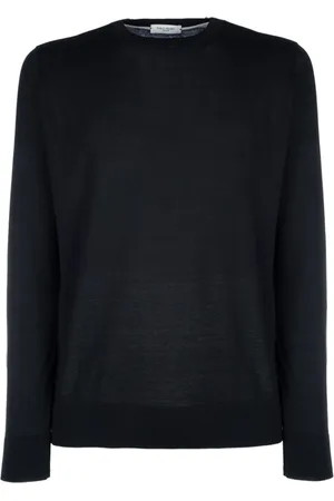 Paolo Pecora Homme, Pulls, Noir, Taille: M Pull col rond noir Élégant Écologique