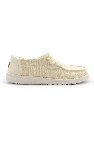 Hey dude Femme, Chaussures, Jaune, Taille: 38 EU Chaussures Plates Dorées avec Détails au Crochet