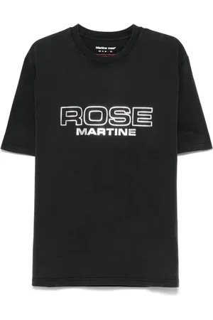 MARTINE ROSE Homme, Tops, Noir, Taille: L T-shirt Noir à Col Rond Manches Courtes