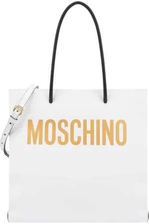 Moschino Femme, Sacs, Blanc, Taille: ONE Size Sac à Main en Cuir Blanc Ss23
