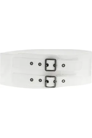 Andamane Femme, Accessoires, Blanc, Taille: ONE Size Ceinture en Cuir Blanc Chic