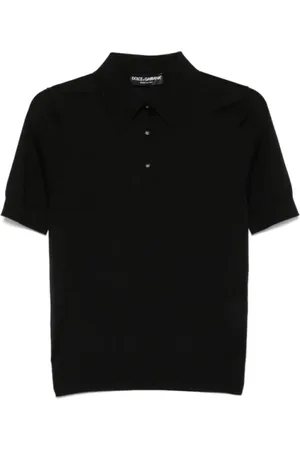 Dolce & Gabbana Femme, Pulls, Noir, Taille: 36 FR Haut Polo Noir à Manches Courtes