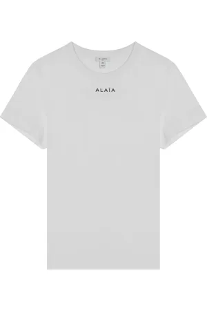 Alaïa Femme, Tops, Blanc, Taille: 36 FR T-shirt col rond manches courtes