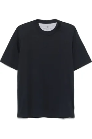 Brunello Cucinelli Homme, Tops, Bleu, Taille: L T-shirt col rond bleu marine