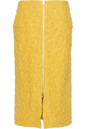Jil Sander Femme, Jupes, Jaune, Taille: 36 FR Élégante et tendance jupe midi jaune