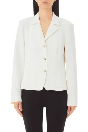 Liu Jo Femme, Vestes, Blanc, Taille: 38 FR Veste blanche en polyester et viscose