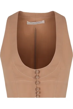 Serafini Femme, Vestes, , Taille: 38 FR Gilet Élégant à Boutonnage Simple et Coutures Visibles