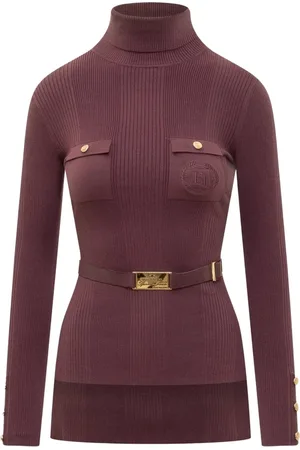 Elisabetta Franchi Femme, Pulls, Rouge, Taille: 42 FR Pulls élégants pour toutes les occasions