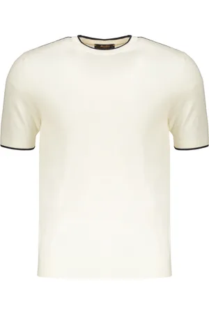 MOORER Homme, Tops, , Taille: XL T-shirt en laine tricotée avec bordures contrastées