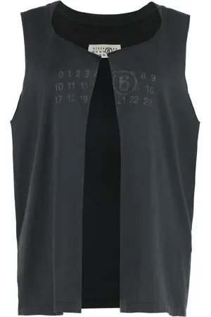 Maison Margiela Femme, Vestes, Noir, Taille: 38 FR Gilet en Coton à Coupe Brut