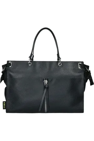 Rebelle Femme, Sacs, Noir, Taille: ONE Size Sac à main en cuir noir modèle Teti