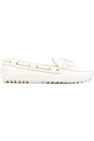 CAR SHOE Femme, Chaussures, Blanc, Taille: 37 EU Chaussures plates blanches Bout en amande