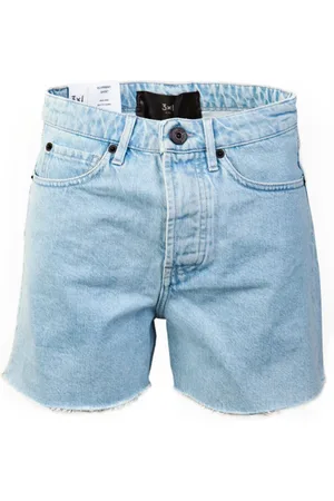 3x1 Femme, Shorts, Bleu, Taille: 40 FR Shorts en Denim à Bord Brut