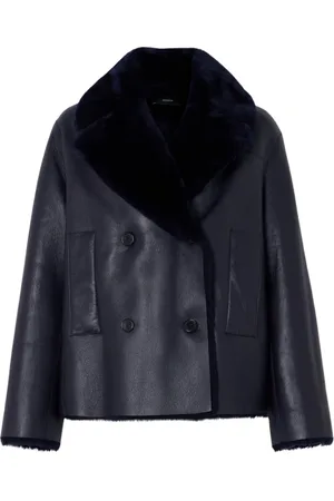 Joseph Femme, Vestes, Bleu, Taille: 38 FR Shearling Calla Coat - Navy