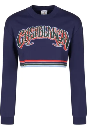 Casablanca Femme, Pulls, Bleu, Taille: 36 FR Cropped Baseball Tee