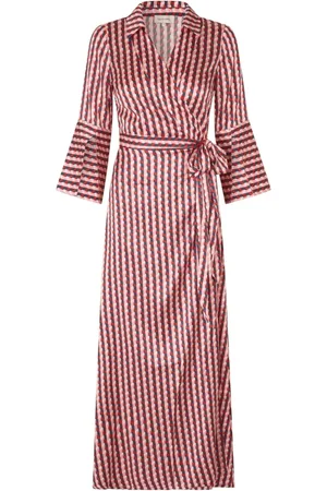 Dea Kudibal Femme, Robes, Rouge, Taille: 40 FR Robe portefeuille en soie avec imprimé graphique