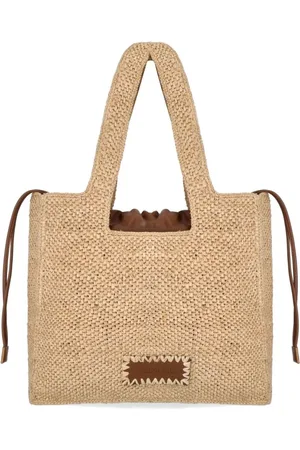 THEMOIRÈ Femme, Sacs, , Taille: ONE Size Sac de magasinage en raphia naturel avec pochette