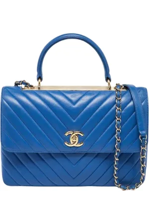 CHANEL Femme, Pre-owned, Bleu, Taille: ONE Size Pre-owned Cuir sacs-chanel