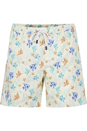 BARBA Homme, Maillots de bain, Multicolore, Taille: L Shorts à rayures bleu ciel à taille élastique